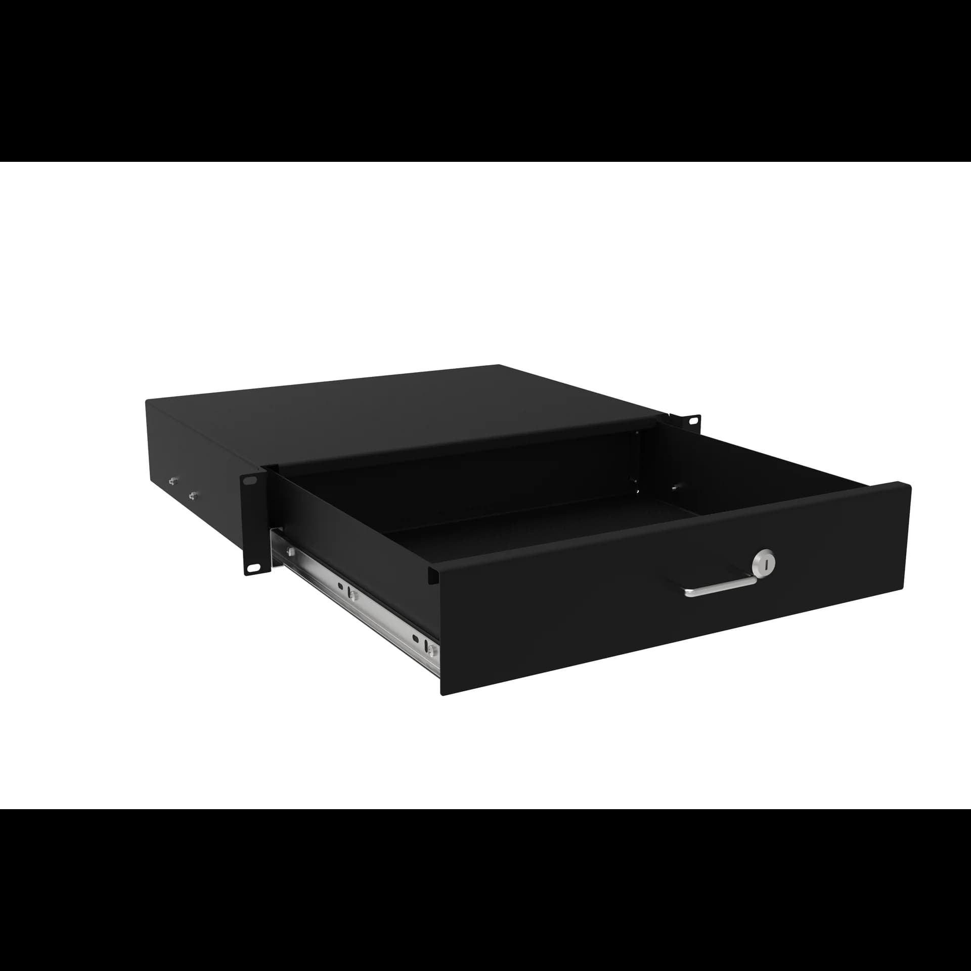 Выдвижной ящик для документов глубиной 355мм, высота 2U, цвет-черный (SNR-CASE-355-2U-B)