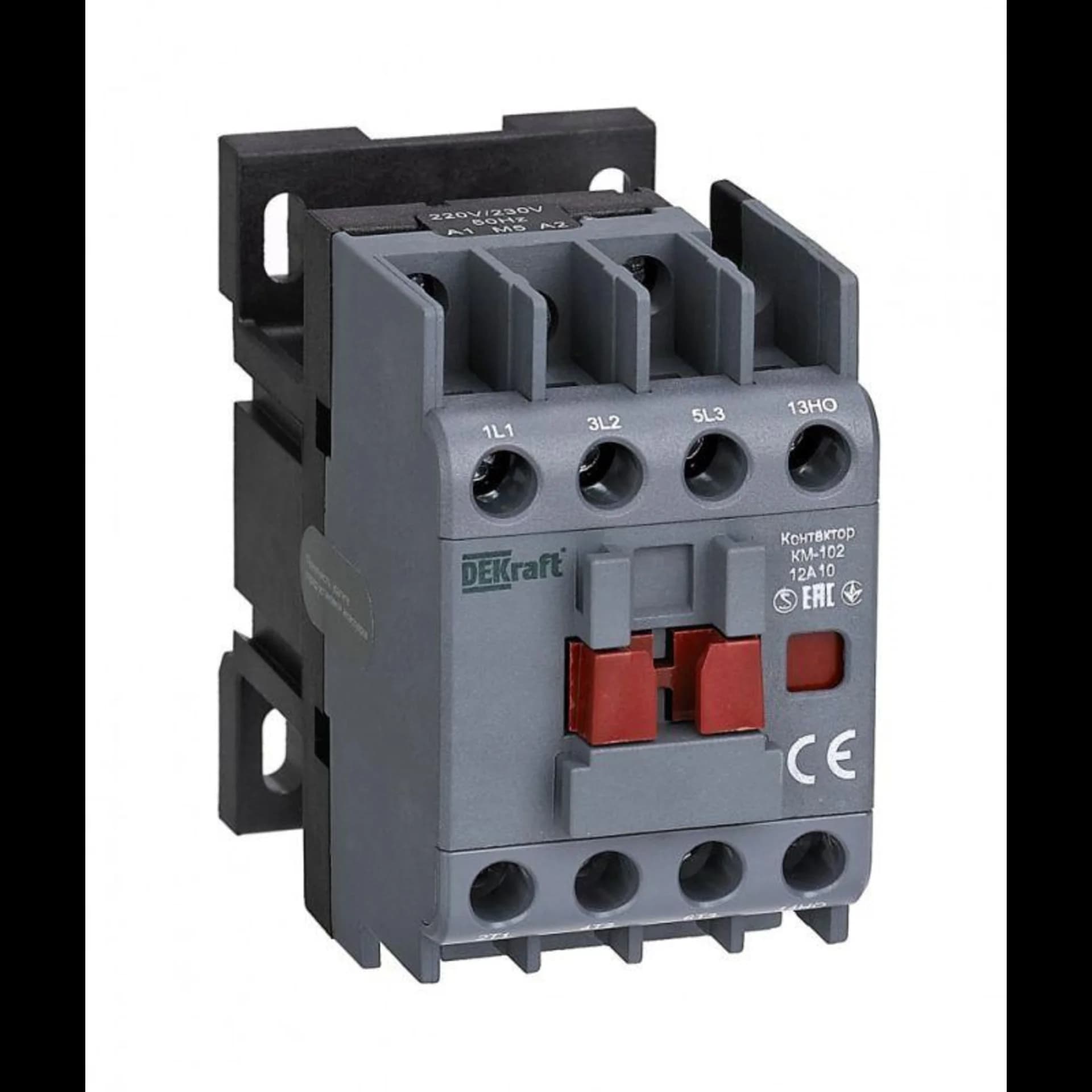 Контактор КМ-102 3п 12А кат. 230В AC 1НО AC-3 AC-4 DEKraft 22002DEK
