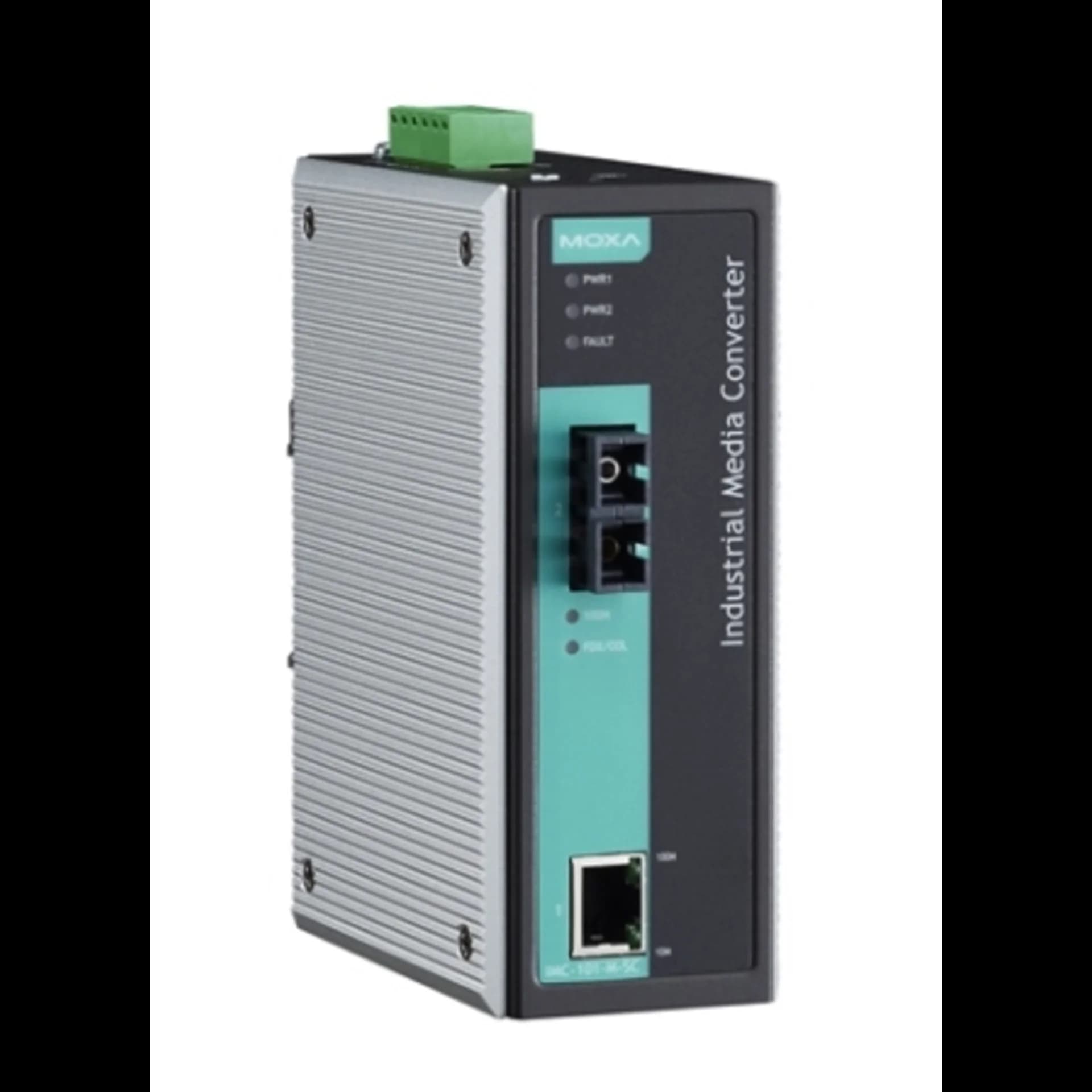 Медиаконвертер Ethernet 10/100BaseTX в 100BaseFX (многомодовое оптоволокно) в металлическом корпусе MOXA
