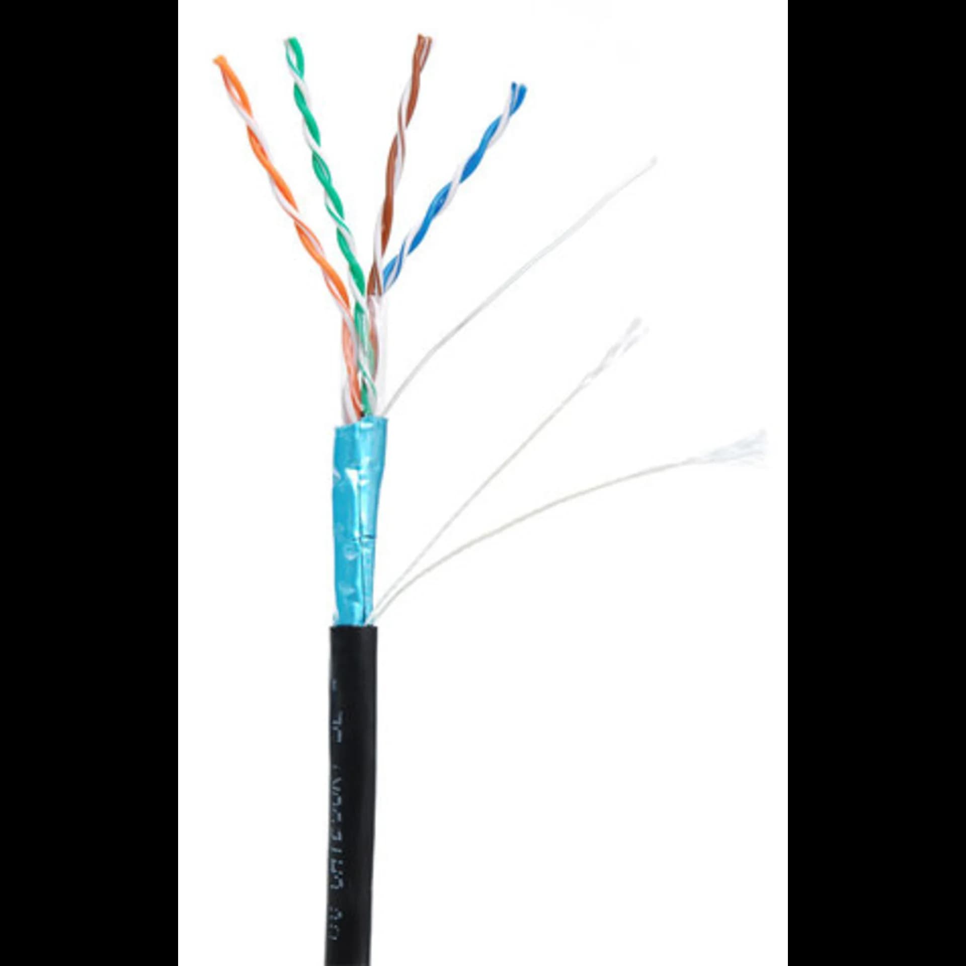Кабель NETLAN F/UTP 4 пары, Кат.5e (Класс D), 100МГц, одножильный, BC (чистая медь), внешний, PE до -40C, черный, 100м