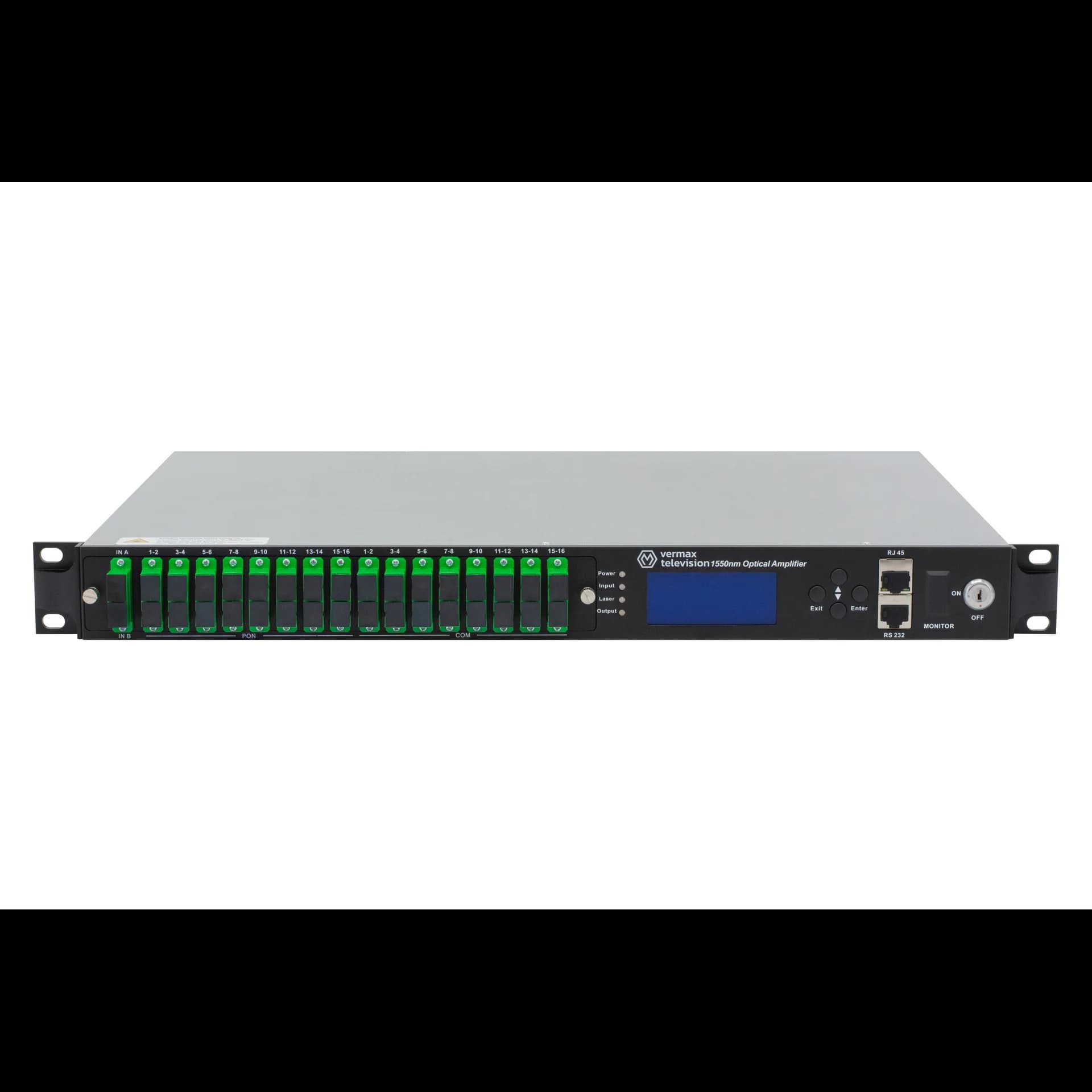Оптический усилитель VERMAX для сетей КТВ, 2 входа, 32*17dBm выход, 1U