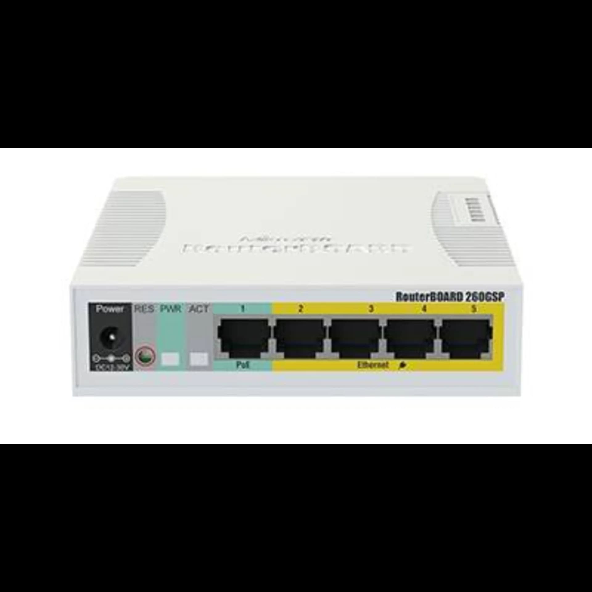 MikroTik RB260GSP (CSS106-1G-4P-1S) Коммутатор RouterBOARD 260GSP 1xSFP, 5x10/100/1000 Gigabit Ethernet, PoE with indoor case and power supply