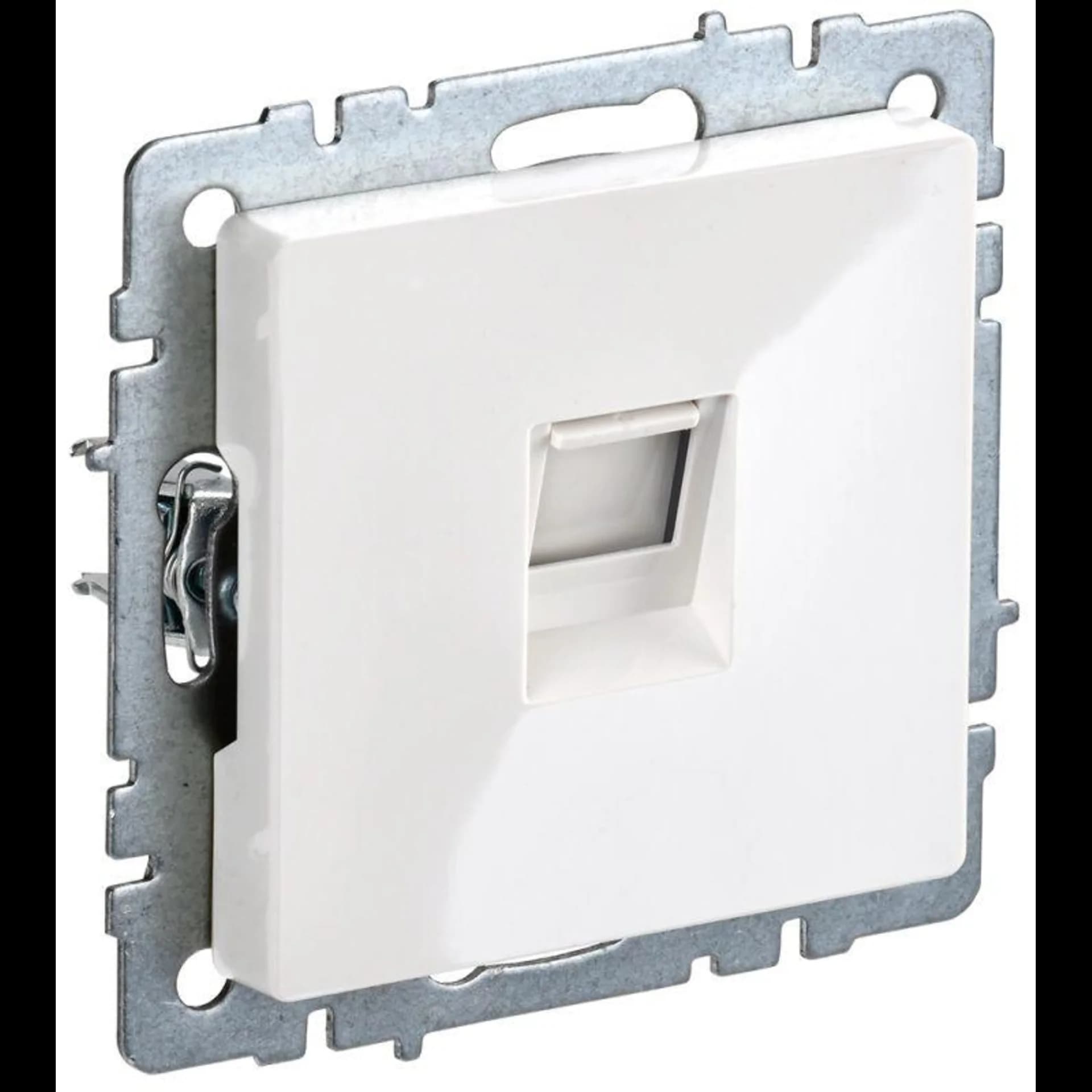 Розетка компьютерная СП RJ45 кат.5E BRITE РК10-БрБ бел. IEK BR-K10-1-K01
