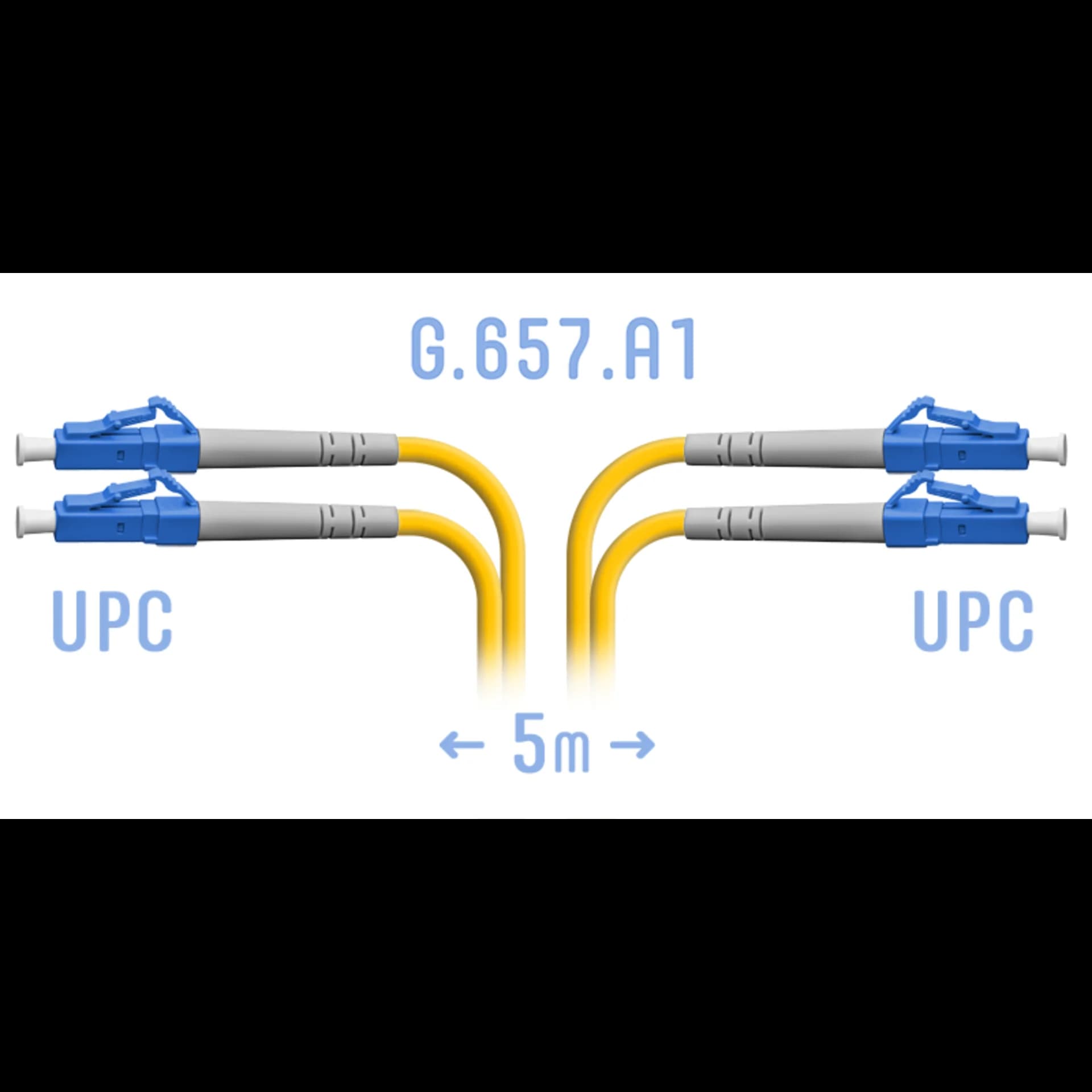 Патчкорд оптический LC/UPC SM G.657.A1 Duplex 5 метров