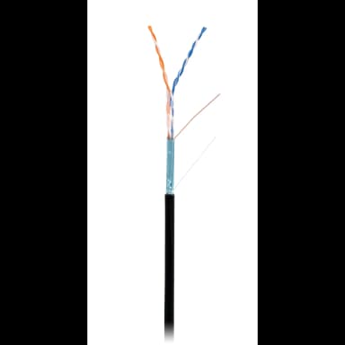 Кабель NETLAN F/UTP 2 пары, Кат.5 (Класс D), 100МГц, одножильный, BC (чистая медь), внешний, PE до -40C, черный, 305м