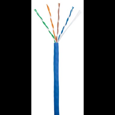 Кабель NETLAN U/UTP 4 пары, Кат.5e (Класс D), 100МГц, одножильный, BC (чистая медь), внутренний, PVC нг(B), синий, 305м