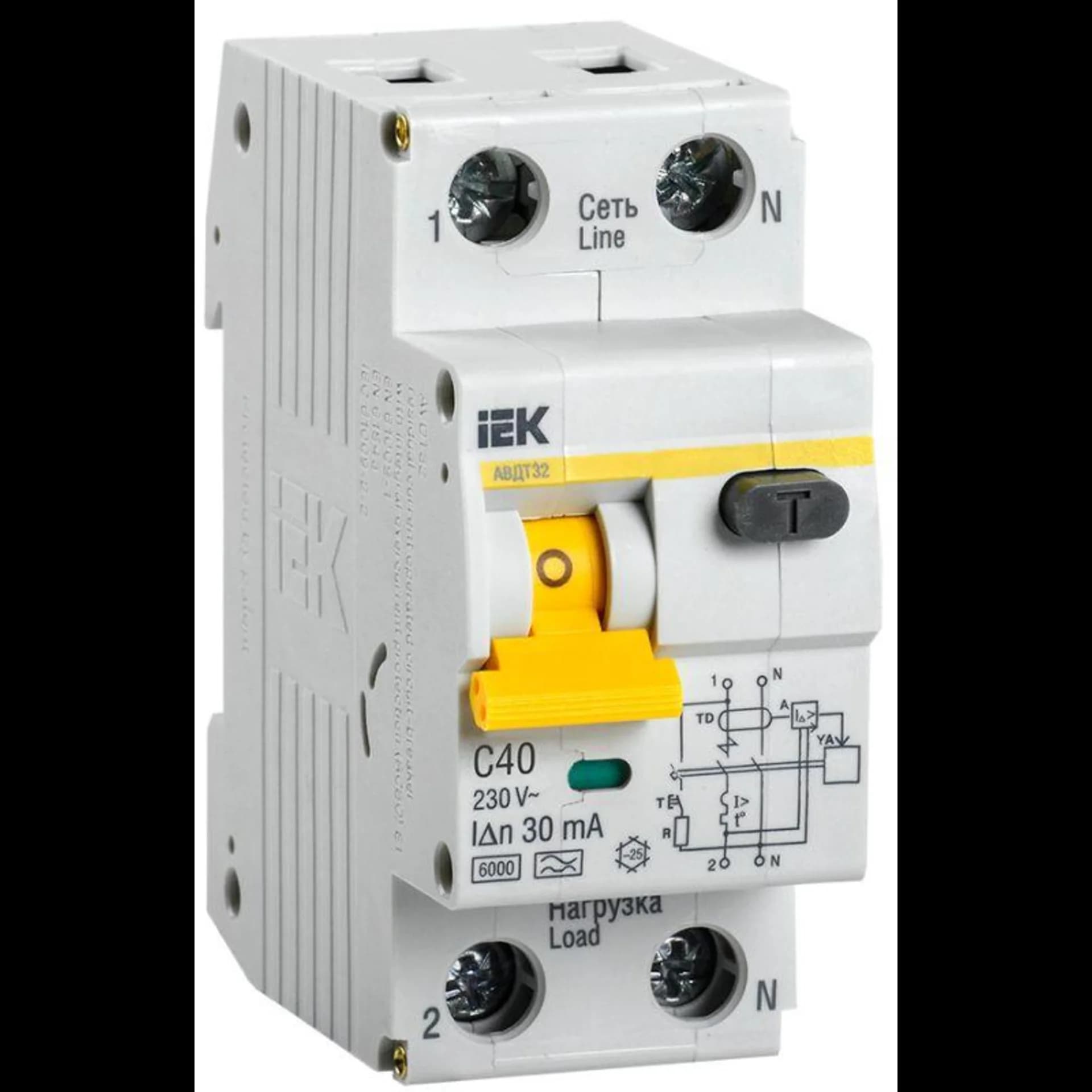 Автоматический выключатель дифференциального тока IEK MAD22-5-040-C-30
