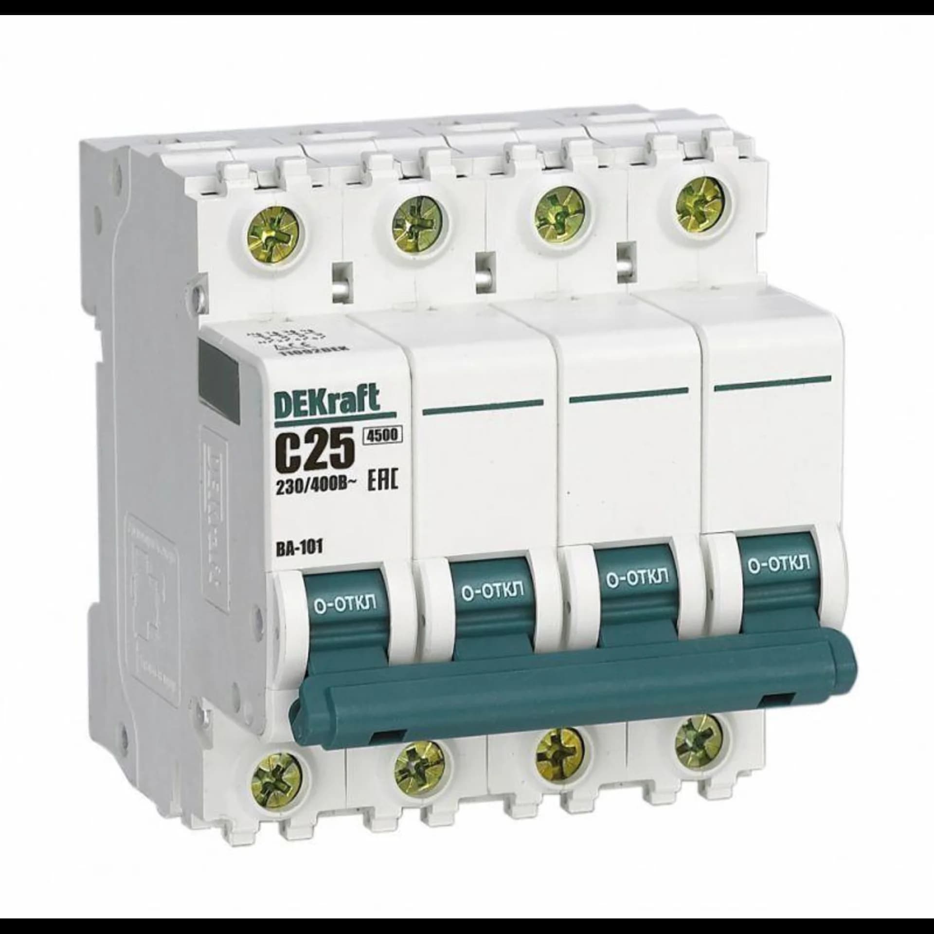 Авт. выкл. 4Р 25А х-ка C ВА-101 4,5кА DEKraft