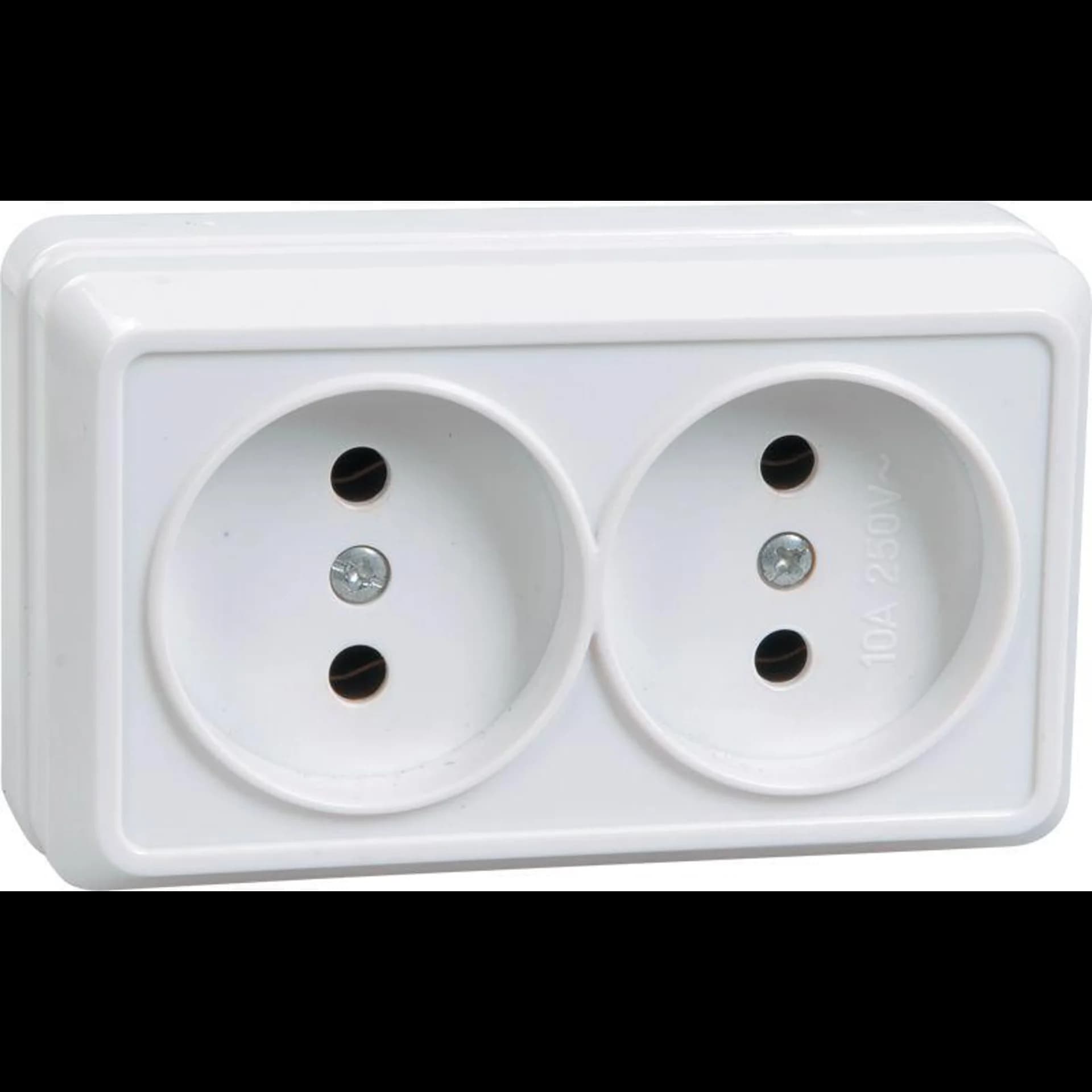 Розетка 2-м ОП Октава 10А IP20 без заземл. бел. IEK ERO20-K01-10-DC