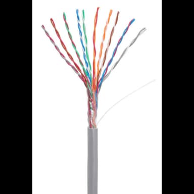 Кабель NETLAN U/UTP 10 пар, Кат.5 (Класс D), 100МГц, одножильный, BC (чистая медь), внутренний, PVC нг(B), серый, 305м