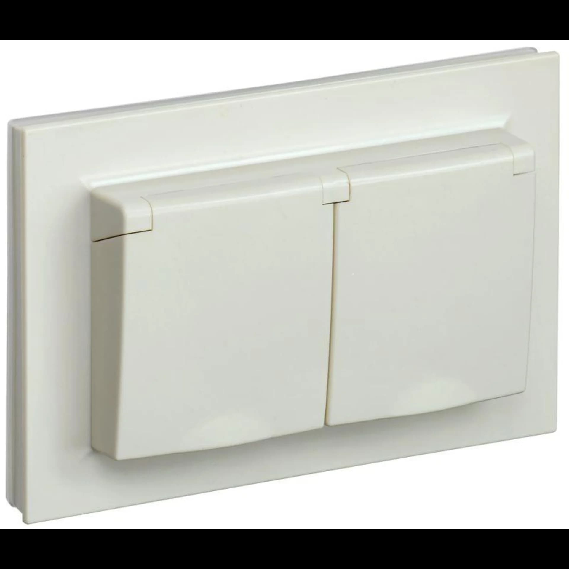 Розетка 2-м СП BRITE РСбш12-3-44-БрКр 16А в сборе IP44 с крышкой беж. IEK BR-R26-16-44-K10-F