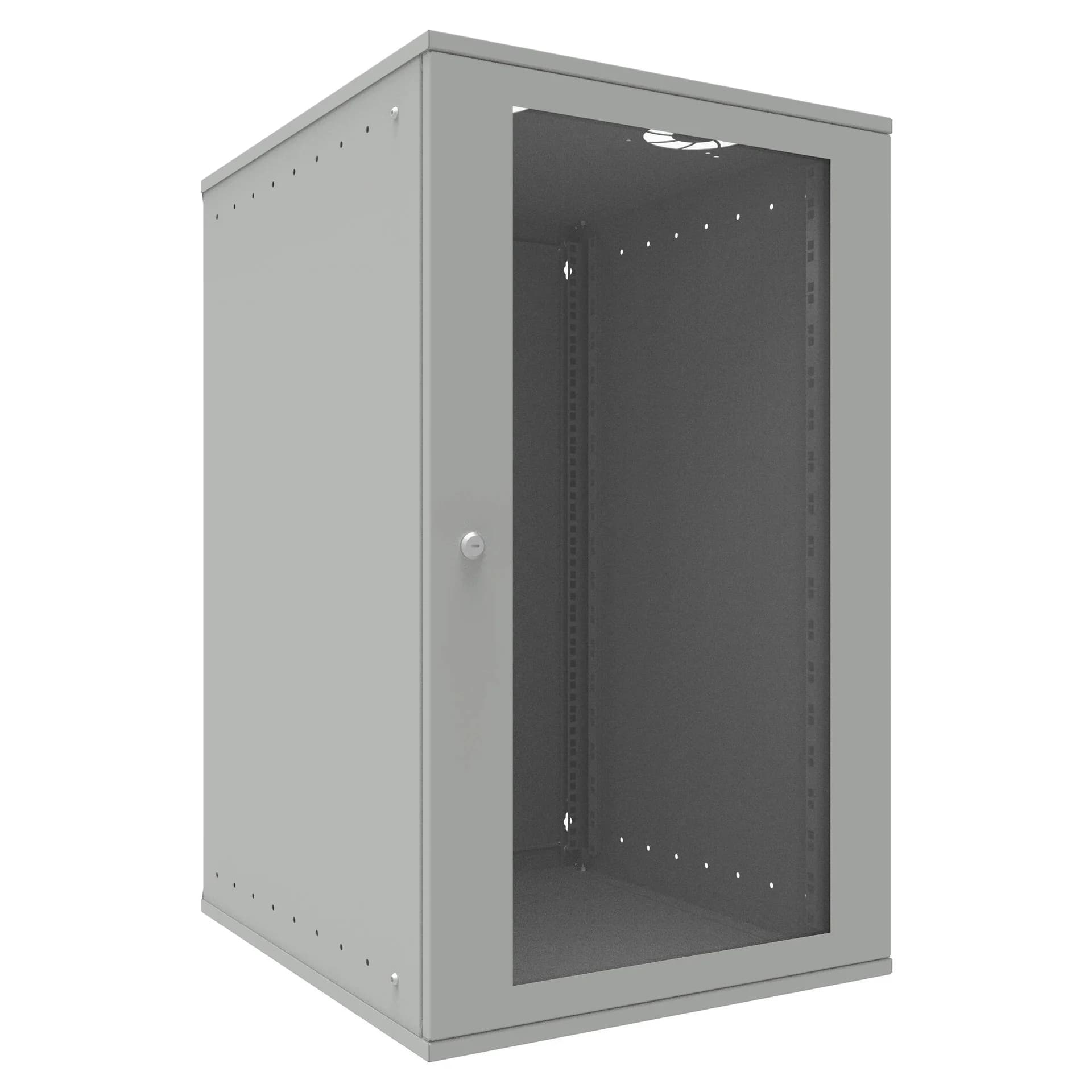 Шкаф телекоммуникационный настенный 18U, 523х600х866мм серия LITE (стеклянная дверь)