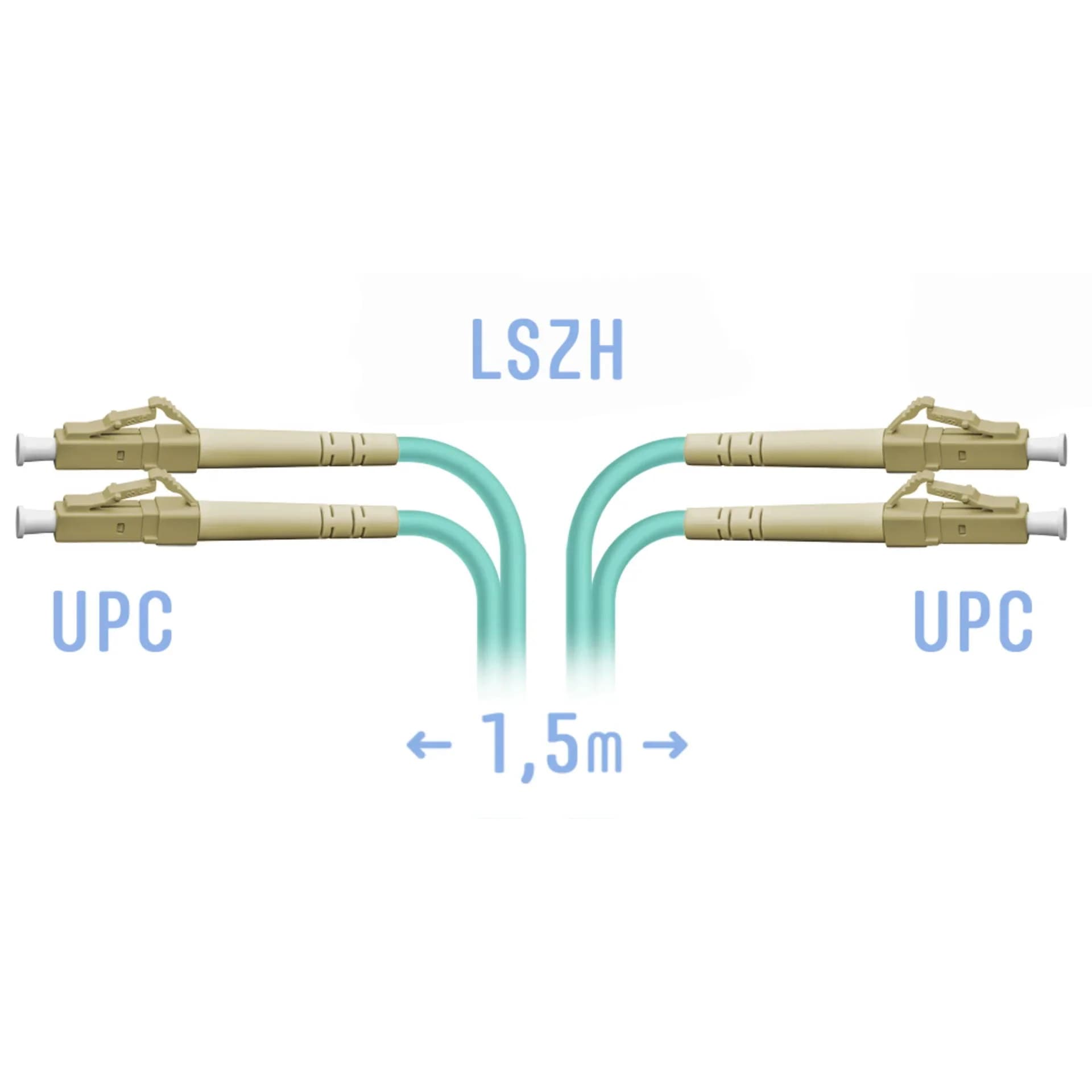SNR SNR-PC-LC/UPC-MM-DPX-15m Патчкорд оптический прямой LC/UPC - LC/UPC, MM (OM3), Duplex, 15 метров