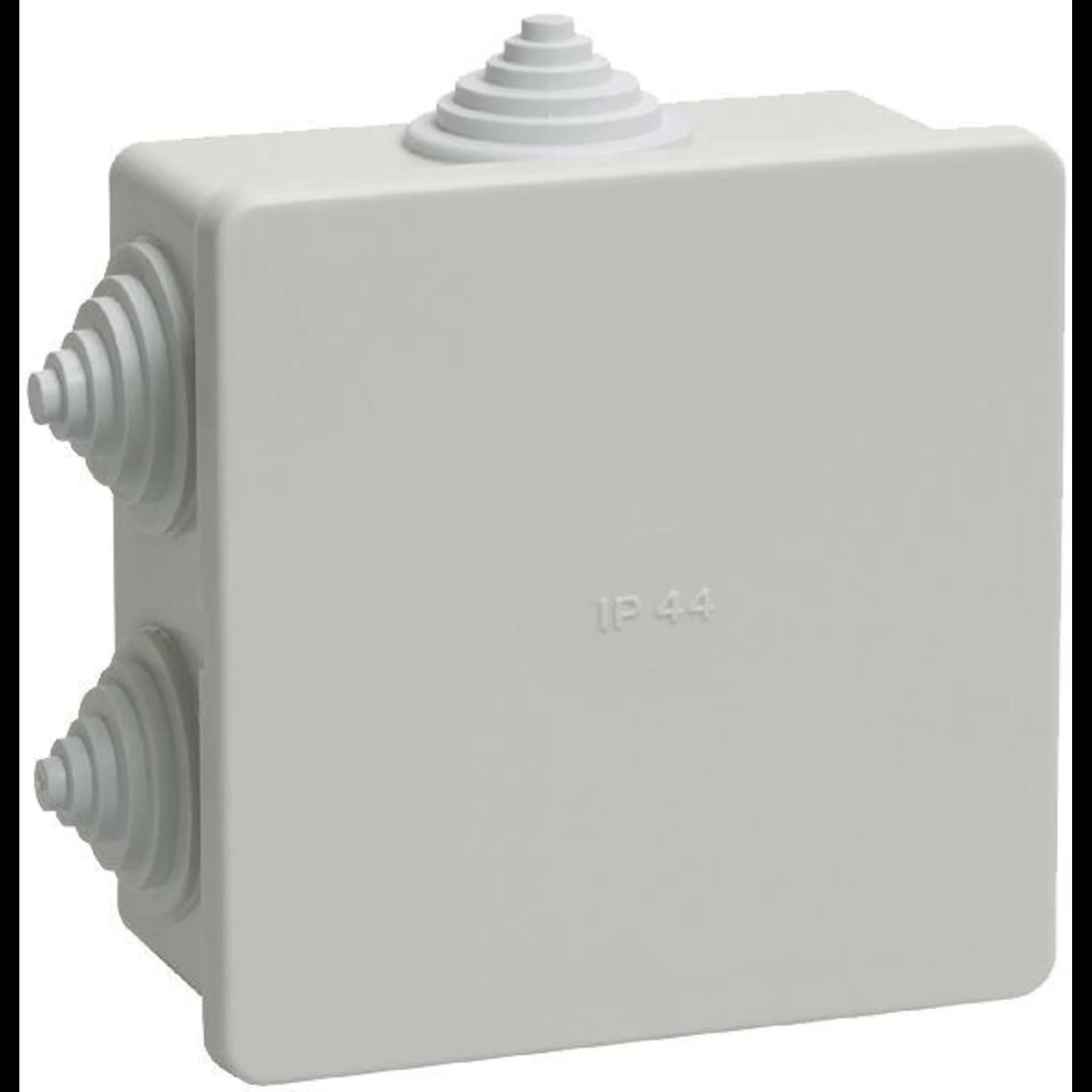 Коробка КМ41235 распаячная для о/п 85х85х45 мм IP44 (RAL7035, 6 гермовводов)