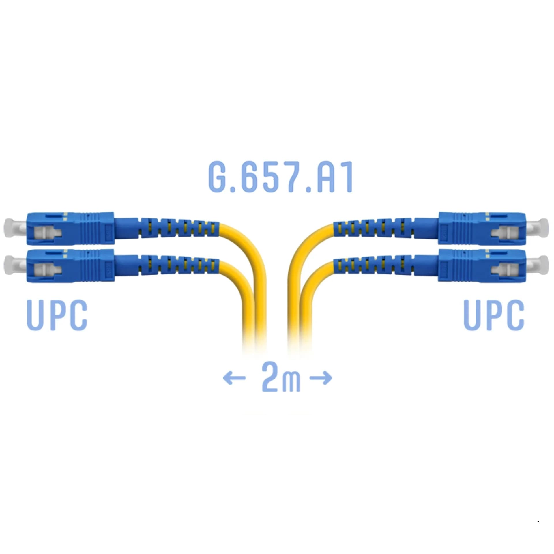 Патчкорд оптический SC/UPC SM G.657.A1 Duplex 2 метра