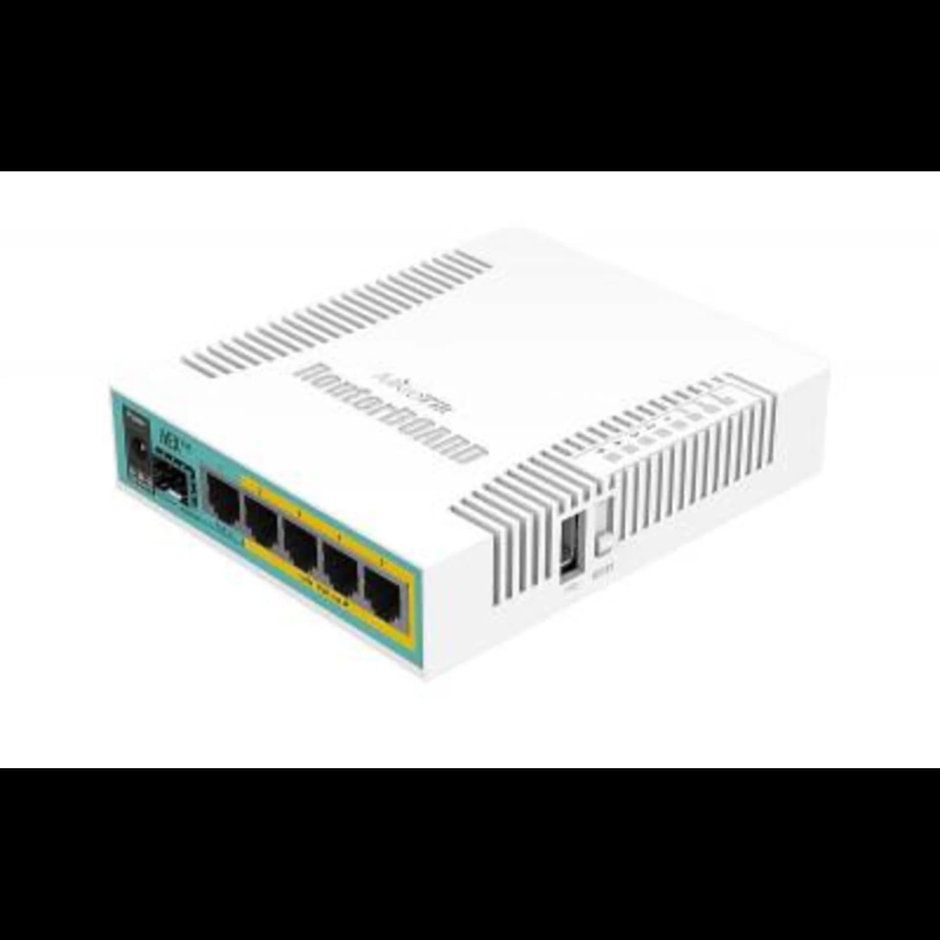 MikroTik RB960PGS Маршрутизатор hEX PoE, 1х SFP, 128MB RAM, 5x Gigabit LAN, USB, plastic case and PSU
