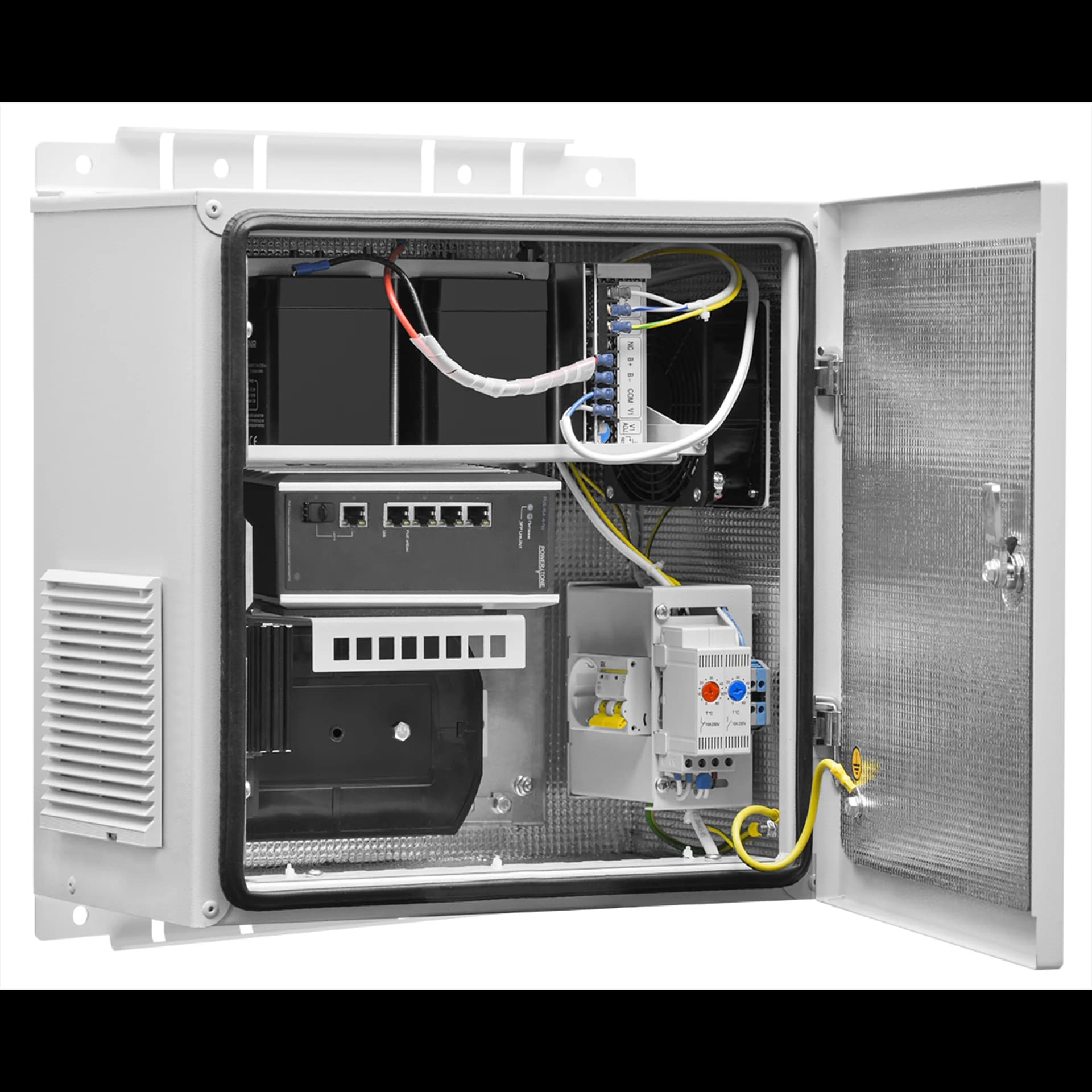 Настенный термошкаф 400x400x250 мм, IP54, с ИБП