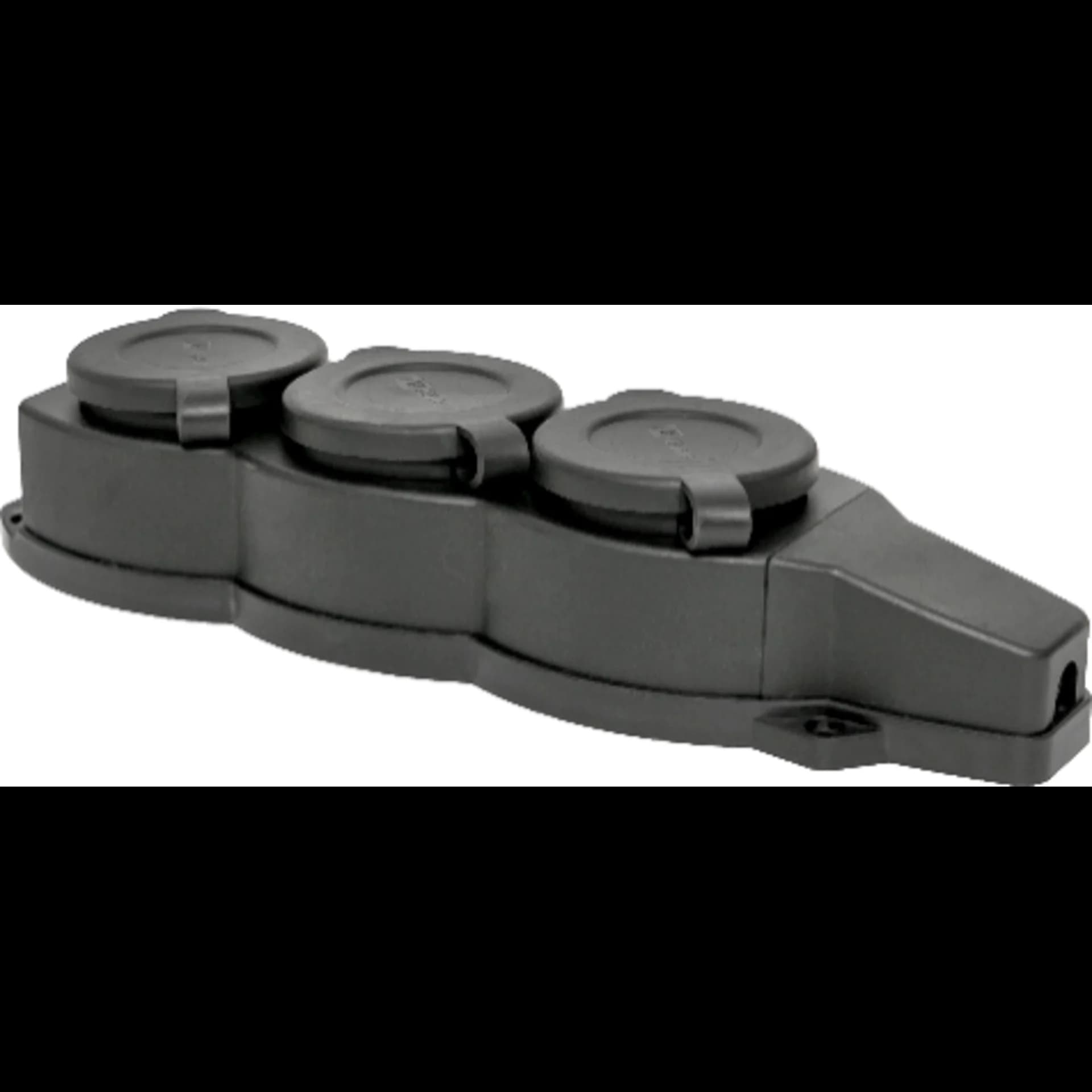 Розетка 3-м 16А IP44 2P+PE 230В с защ. крышками каучук EKF RPS-015-16-230-44