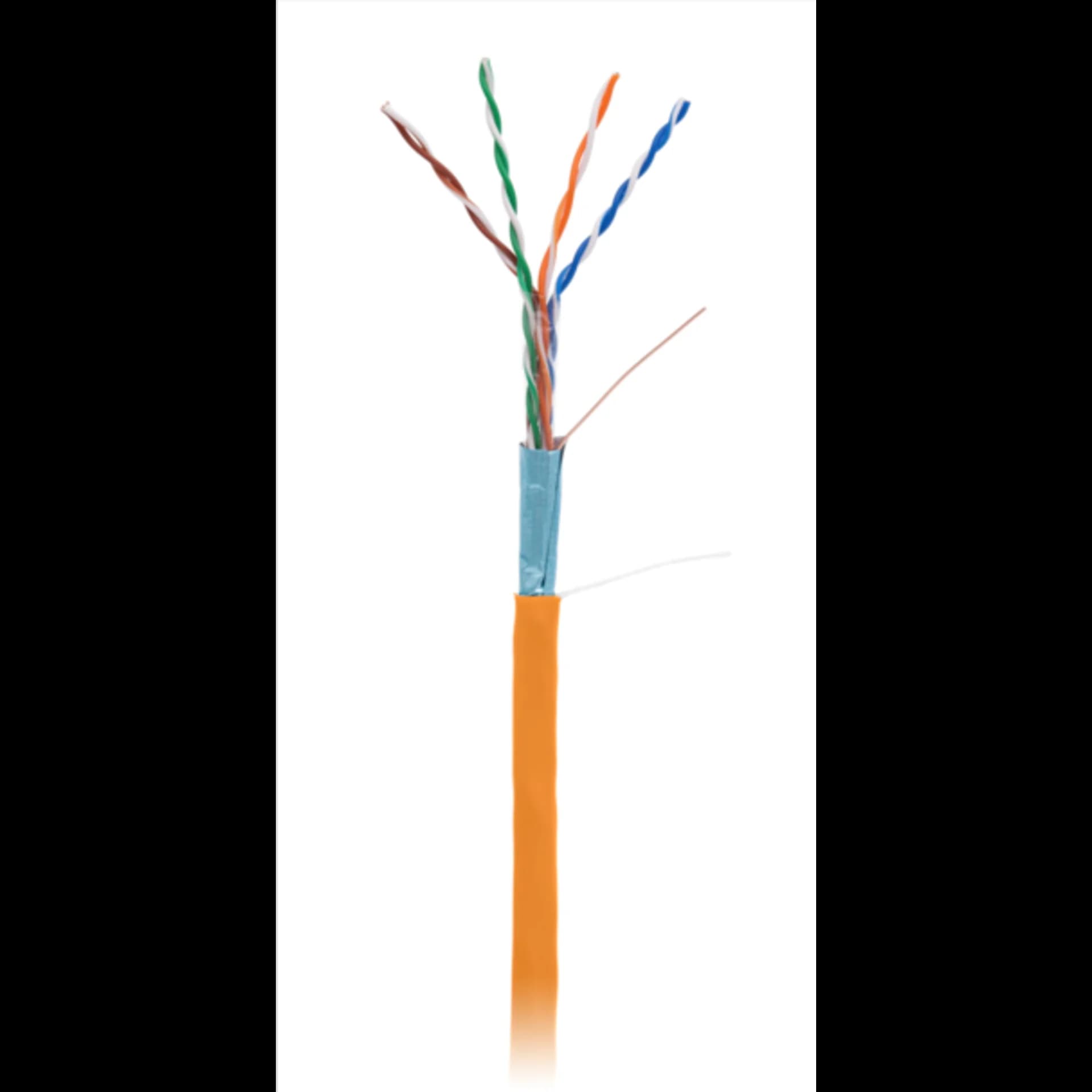 Кабель NETLAN F/UTP 4 пары, Кат.5e (Класс D), 100МГц, одножильный, BC (чистая медь), внутренний, LSZH нг(B)-HF, оранжевый, 305м