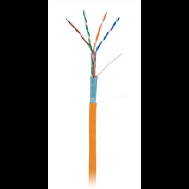Кабель NETLAN F/UTP 4 пары, Кат.5e (Класс D), 100МГц, одножильный, BC (чистая медь), внутренний, LSZH нг(B)-HF, оранжевый, 305м