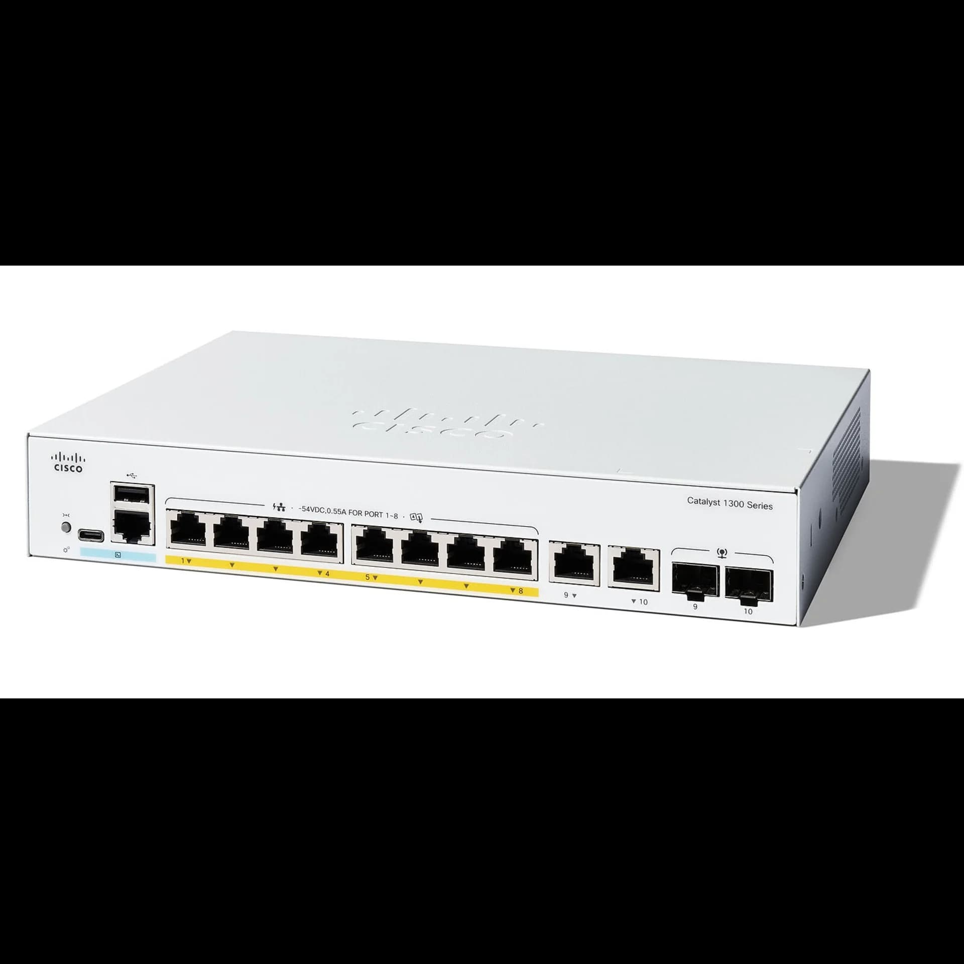 Коммутатор Cisco Catalyst C1300-8P-E-2G, 8×1 Гбит/с, 2×1 Гбит/с SFP