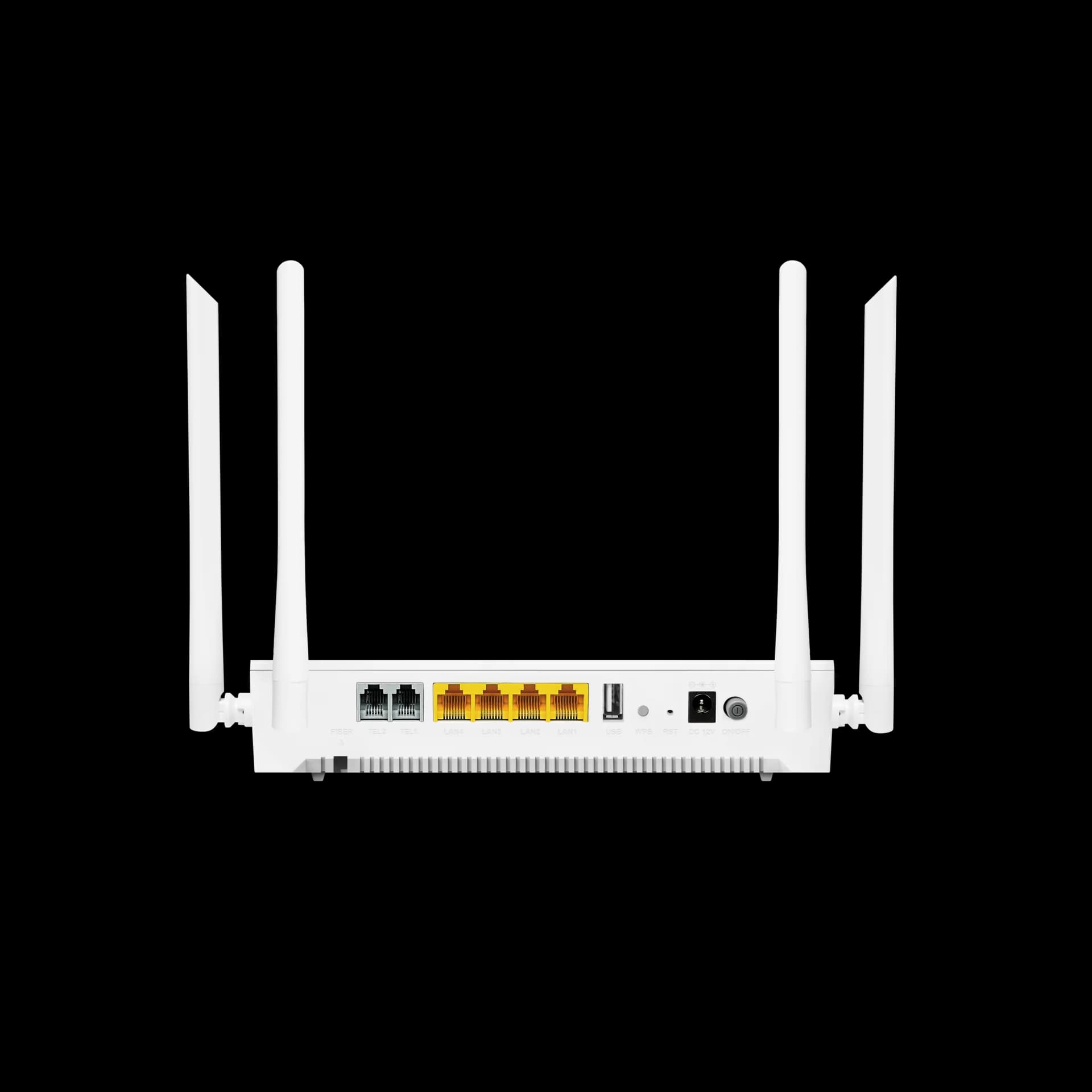 Абонентский терминал ONU XGSPON, 3 порта 10/100/1000Base-T, 1 порт 10/100/1000/2500Base-T, 2 порта для телефонии, двухдиапазонный WiFi 6Ghz