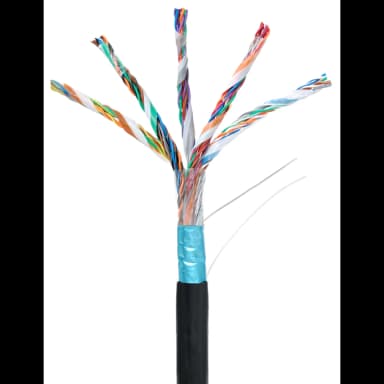 Кабель NETLAN F/UTP 25 пар, Кат.5 (Класс D), 100МГц, одножильный, BC (чистая медь), внешний, PE до -40C, черный, 305м