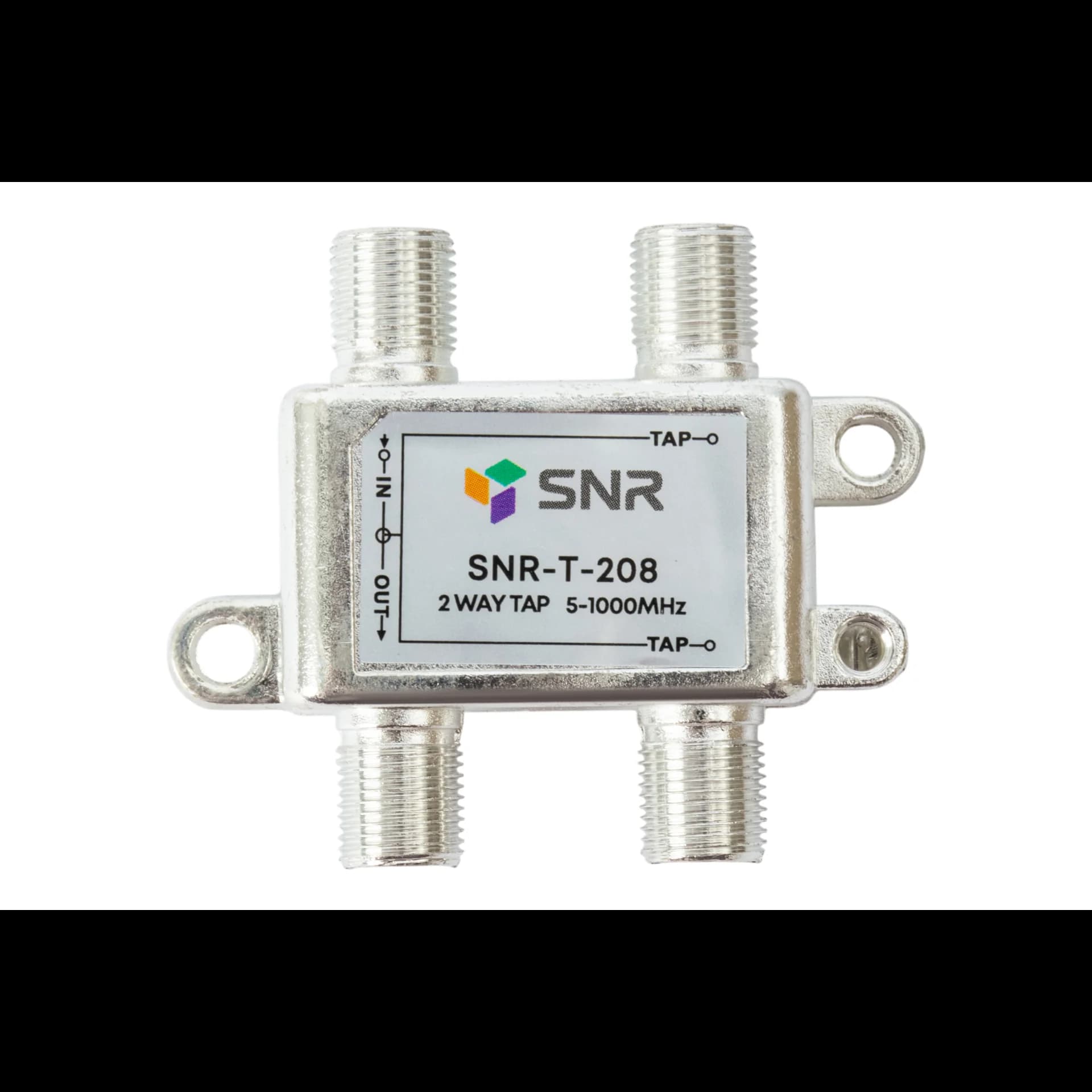 Ответвитель абонентский SNR-T-208 на 2 отвода, вносимое затухание IN-TAP 8dB.