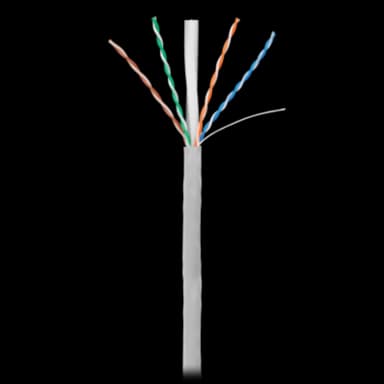 Кабель NETLAN U/UTP 4 пары, Кат.6 (Класс E), 250МГц, одножильный, BC (чистая медь), внутренний, PVC нг(B), серый, 305м
