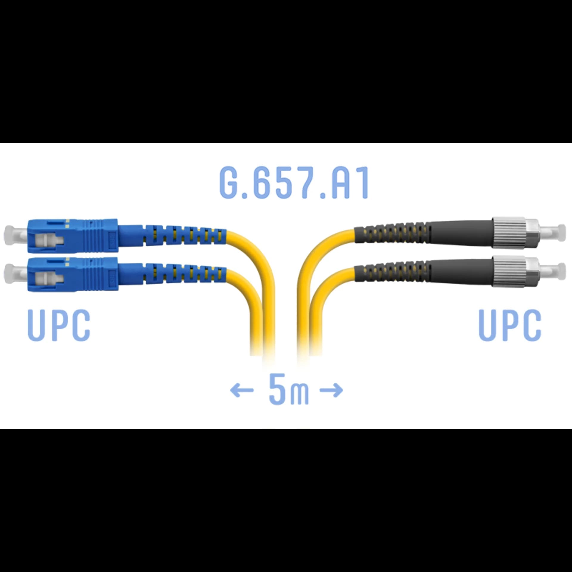 Патчкорд оптический FC/UPC-SC/UPC SM G.657.A1 Duplex 5 метров