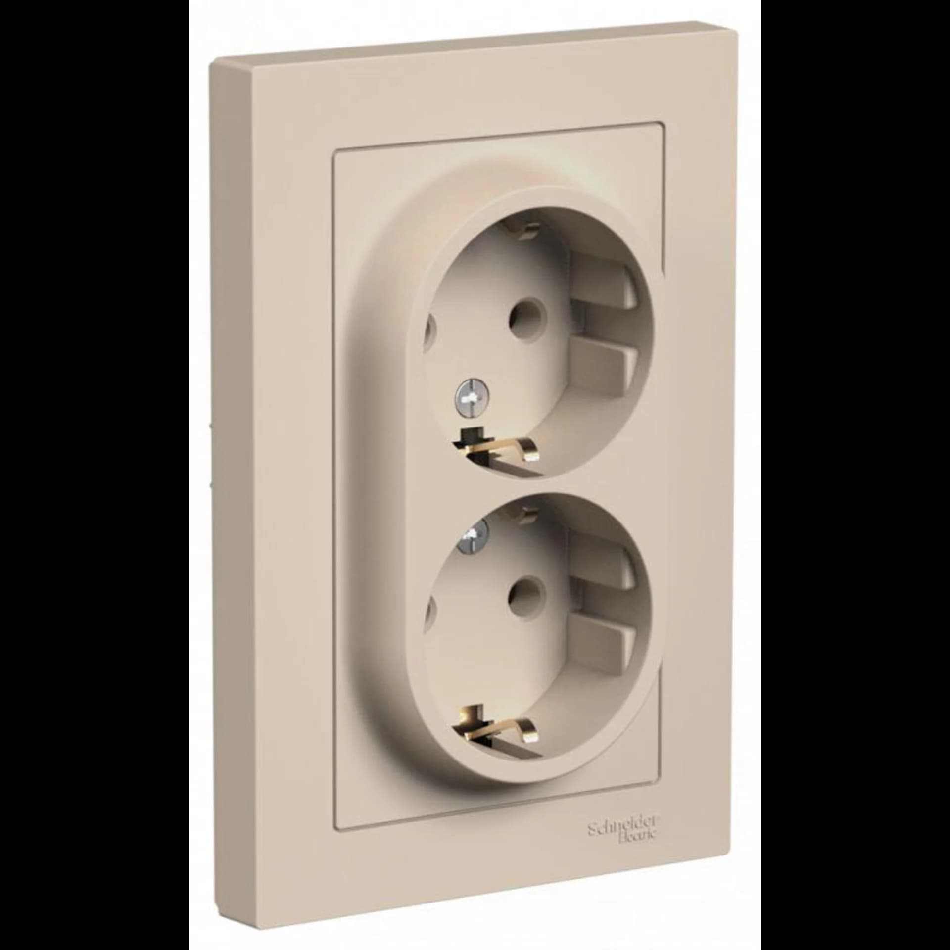 Розетка 2-м. AtlasDesign 16А с заземл. в сборе песочн. SE ATN001224