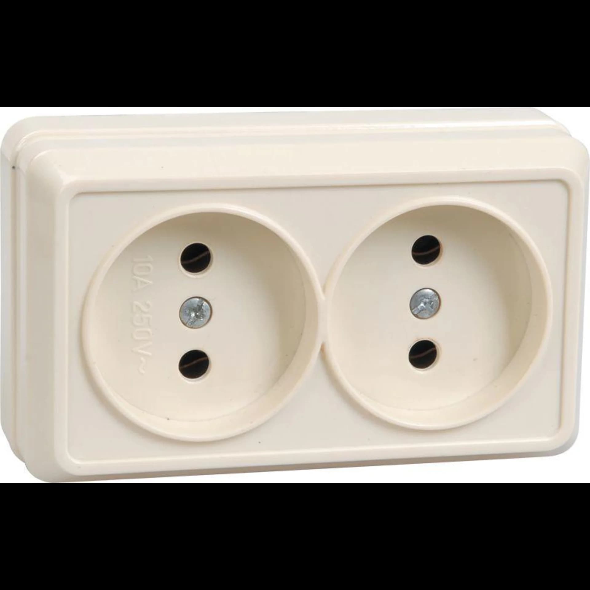 Розетка 2-м ОП Октава 10А IP20 без заземл. крем. IEK ERO20-K33-10-DC