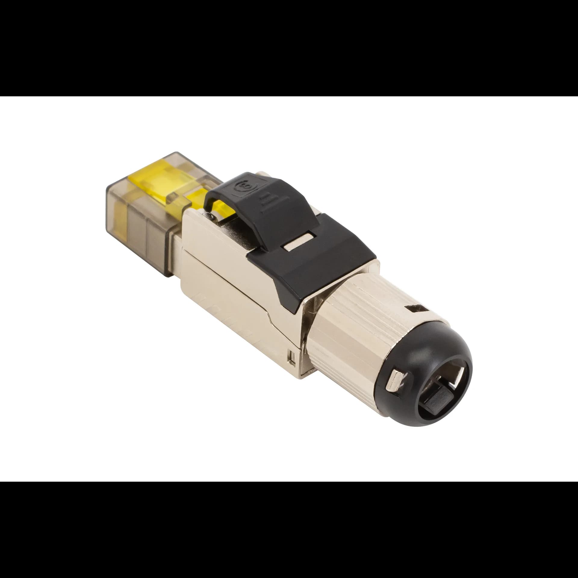 Коннектор SNR RJ45/8P8C под витую пару, Кат.8 (Класс I), 2000МГц, покрытие 50мкд, T568B, самозажимной, полный экран, металлик