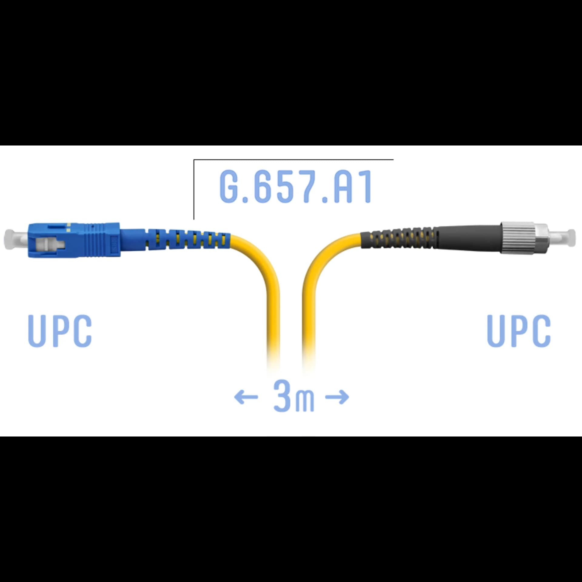 Шнур/ Патчкорд оптический FC/UPC-SC/UPC SM G.657.A1 3 метра