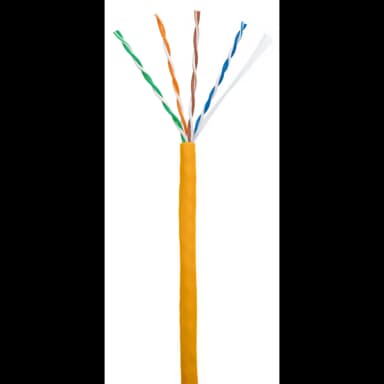 Кабель NETLAN U/UTP 4 пары, Кат.5e (Класс D), 100МГц, одножильный, BC (чистая медь), внутренний, LSZH нг(B)-HF, оранжевый, 305м