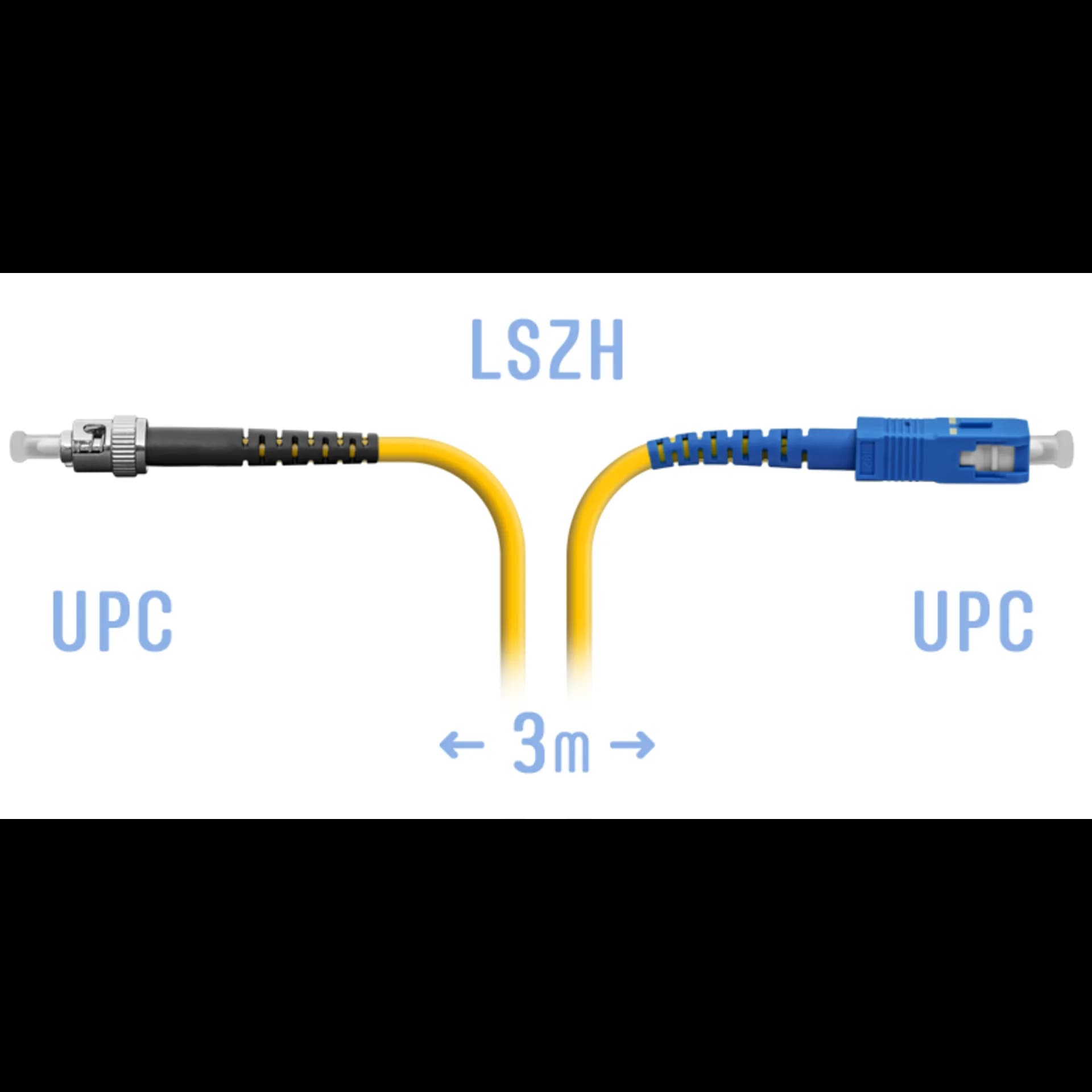 Патчкорд оптический ST/UPC-SC/UPC SM 3метра