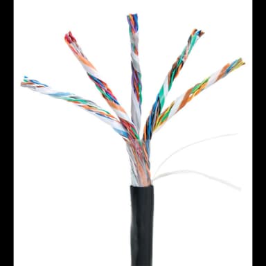 Кабель NETLAN U/UTP 25 пар, Кат.5 (Класс D), 100МГц, одножильный, BC (чистая медь), внешний, PE до -40C, черный, 305м