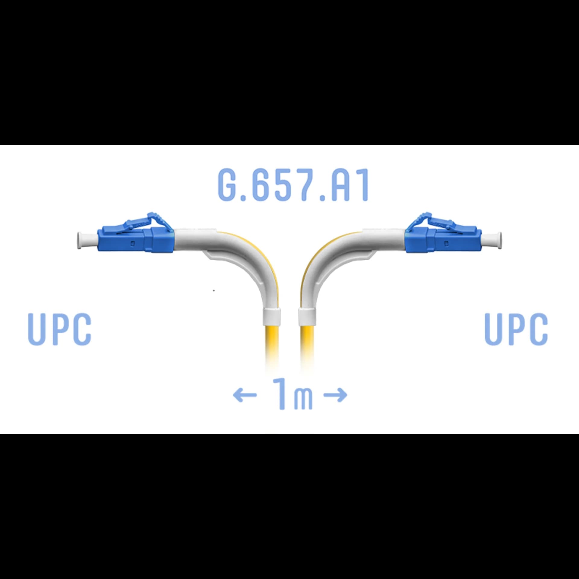 Патчкорд оптический LC/UPC SM G.657.A1 (угловой) 1 метр
