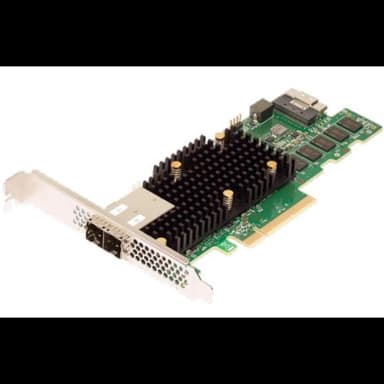 Контроллер Broadcom RAID Controller 9580-8I8E, PCIe 4.0 x8 LP, Tri-Mode SAS/SATA/NVMe, RAID 0,1,5,6,10,50,60, 16port (1*int SFF8654 + 2*ext SFF8644), 8GB Cache, SAS3916, RTL