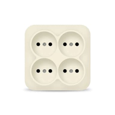 Розетка 4-м ОП 10А IP20 квадрат. без заземл. сл. кость IONICH 1453