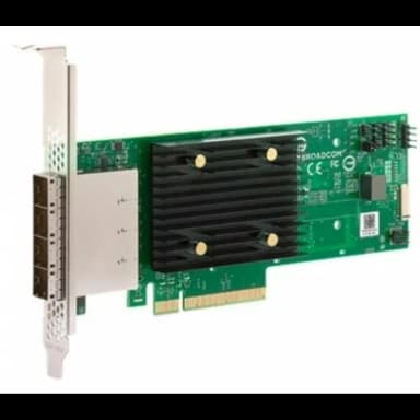 Broadcom 05-50075-00 Контроллер SAS LSI 9500-16e SGL (05-50075-00) PCIe Gen4 x8 LP, Tri-Mode SAS/SATA/NVMe 12G HBA, 16port(4*ext SFF8644), 3816 IOC