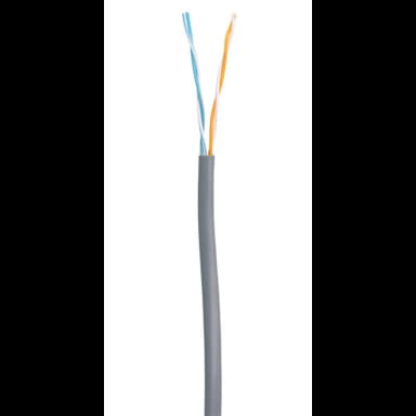 Кабель NETLAN U/UTP 2 пары, Кат.5 (Класс D), 100МГц, одножильный, BC (чистая медь), внутренний, PVC нг(B), серый, 305м