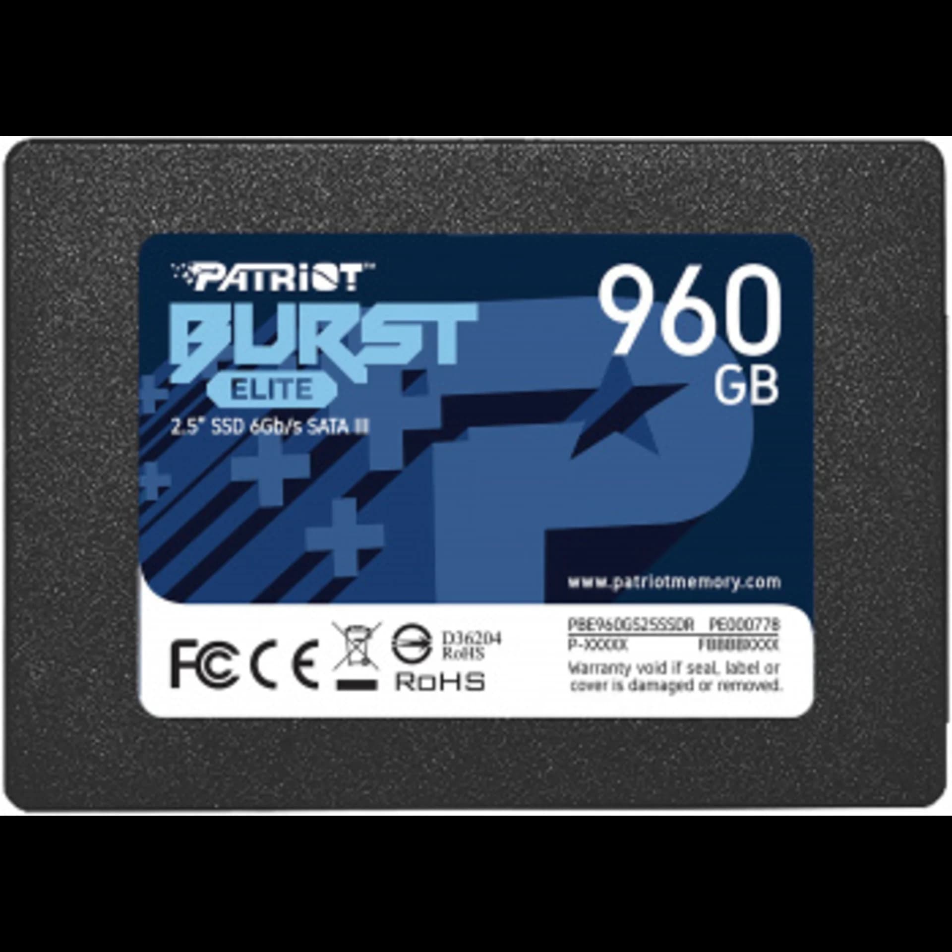 Твердотельный накопитель Patriot SSD BURST ELITE 960GB SATA3 2.5" R450/W320 TBW 400TB 3D NAND