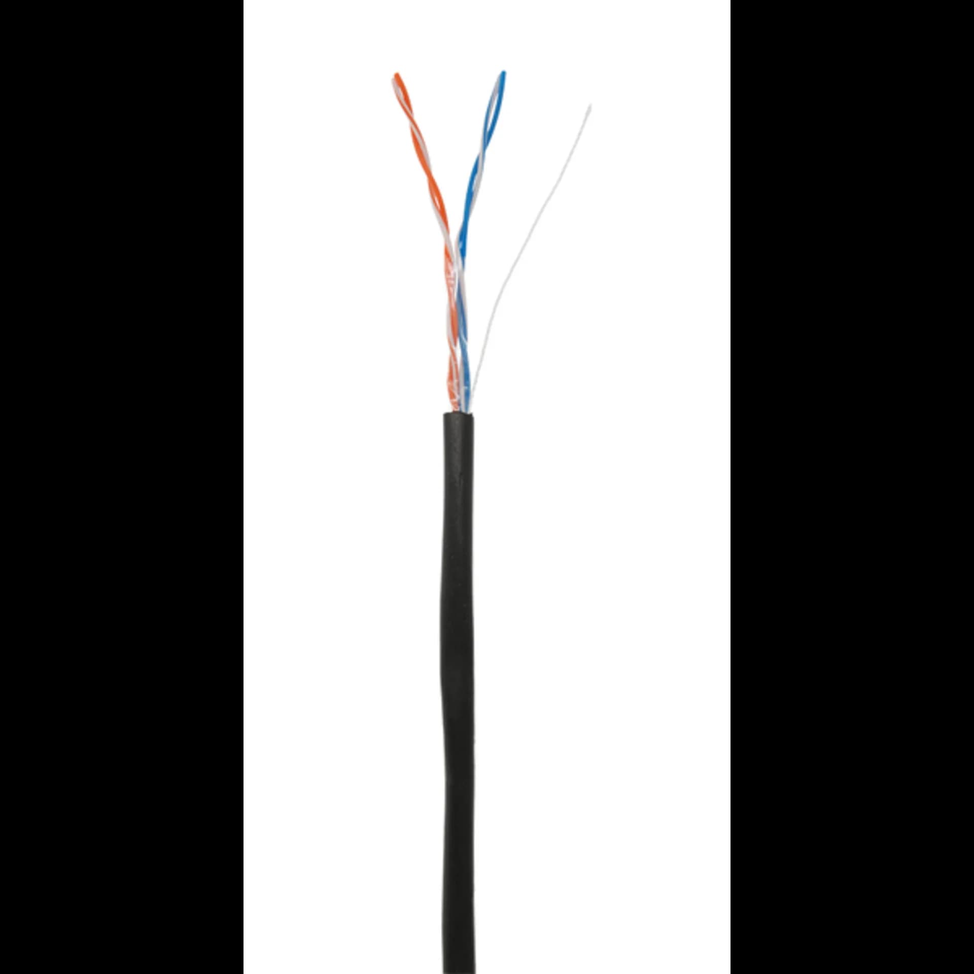 Кабель NETLAN U/UTP 2 пары, Кат.5 (Класс D), 100МГц, одножильный, BC (чистая медь), внешний, PE до -40C, черный, 305м