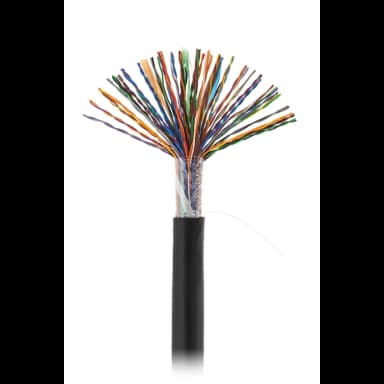 Кабель NETLAN U/UTP 50 пар, Кат.5 (Класс D), 100МГц, одножильный, BC (чистая медь), внешний, PE до -40C, черный, 305м