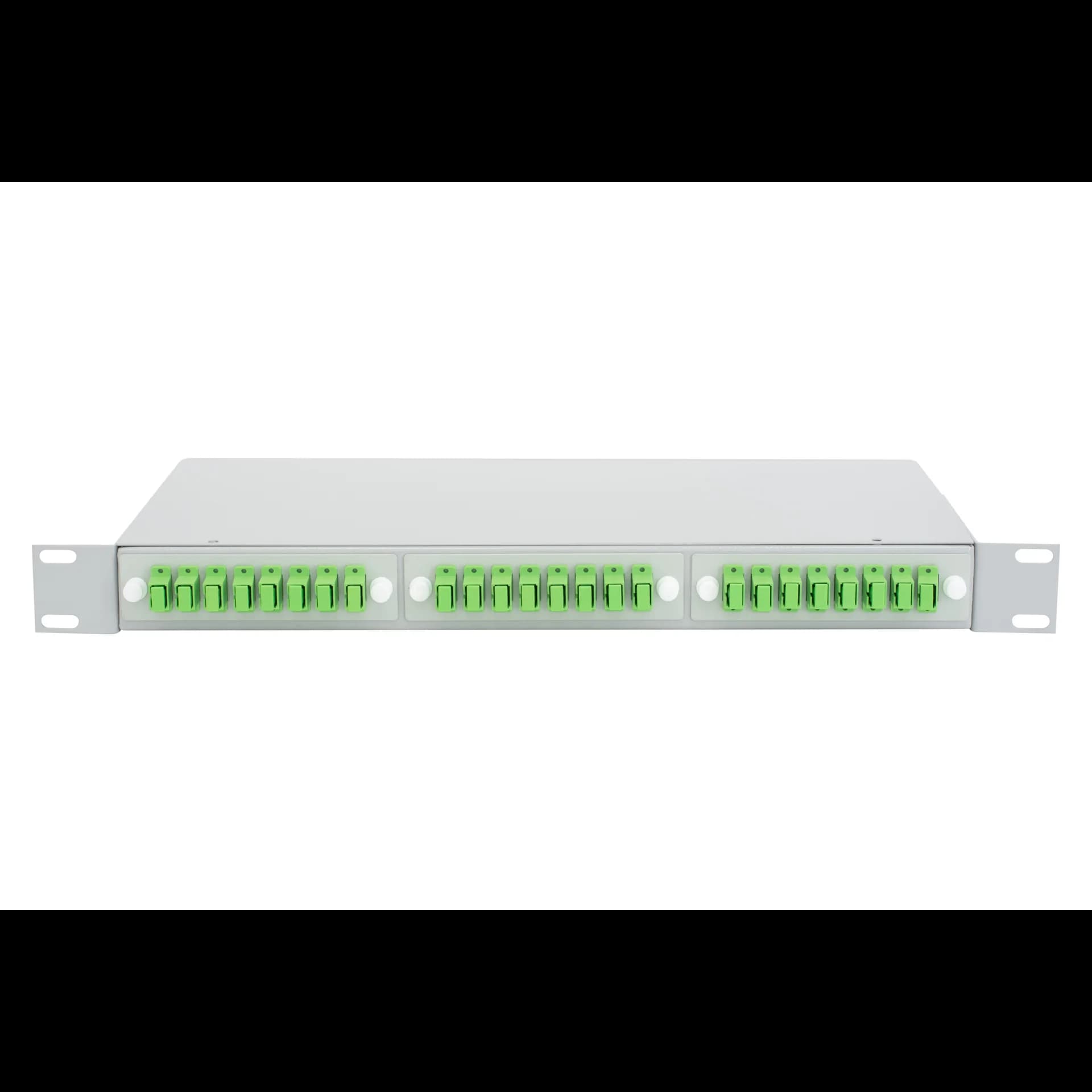 Кросс оптический 19" (ШКОС) укомплектованный на 24 SC/APC порта (комплект с розетками и пигтейлами)