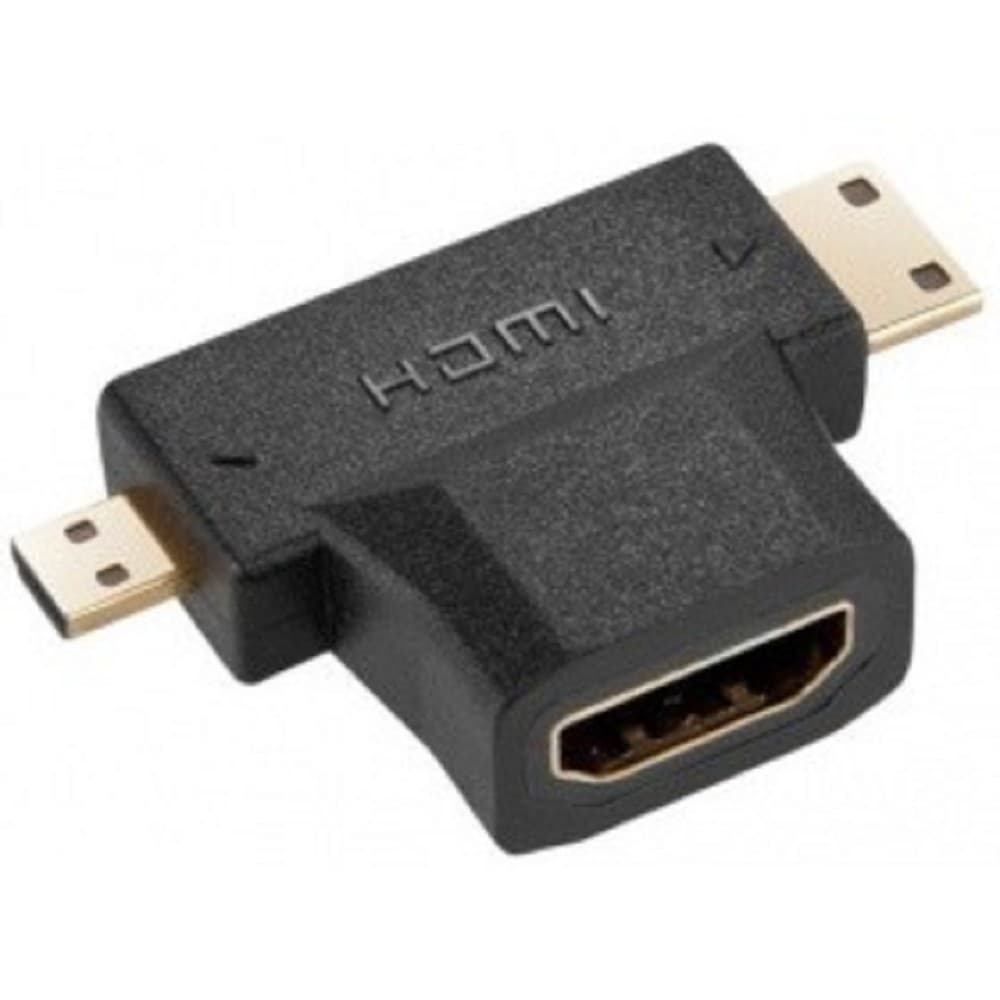 ORIENT Переходник C137, HDMI F - mini+micro HDMI M, T-образный, позолоч.разъемы