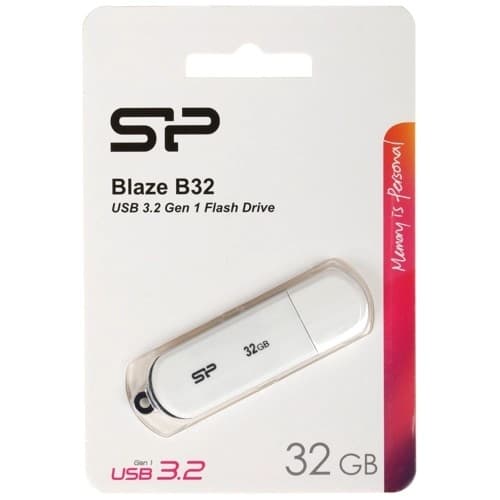 Silicon Power USB Drive 32Gb Blaze B32, USB 3.2, Белый (OEM)