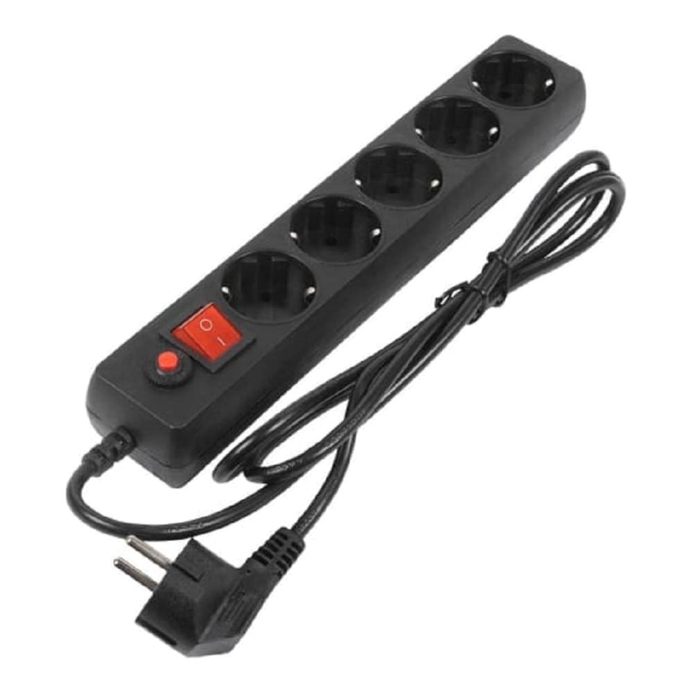 Filum Сетевой фильтр FL-SP3-5-5M-BL, 5 м., черный, 2200 Вт., 5 розеток, упаковка- коробка