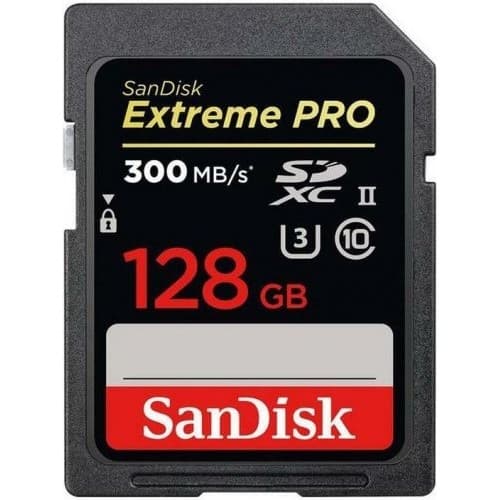 SecureDigital 128GB SanDisk SDXC Class 10 V90 UHS-II U3 Extreme Pro, 300MB/s